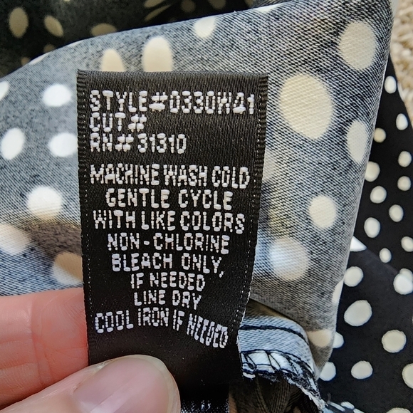 AB Studio Polka Dot Black & White Sleeveless Dress - Size 2 - Picture 7 of 8